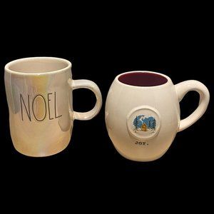 Rae Dunn Iridescent Noel and Joy Coffee Mugs